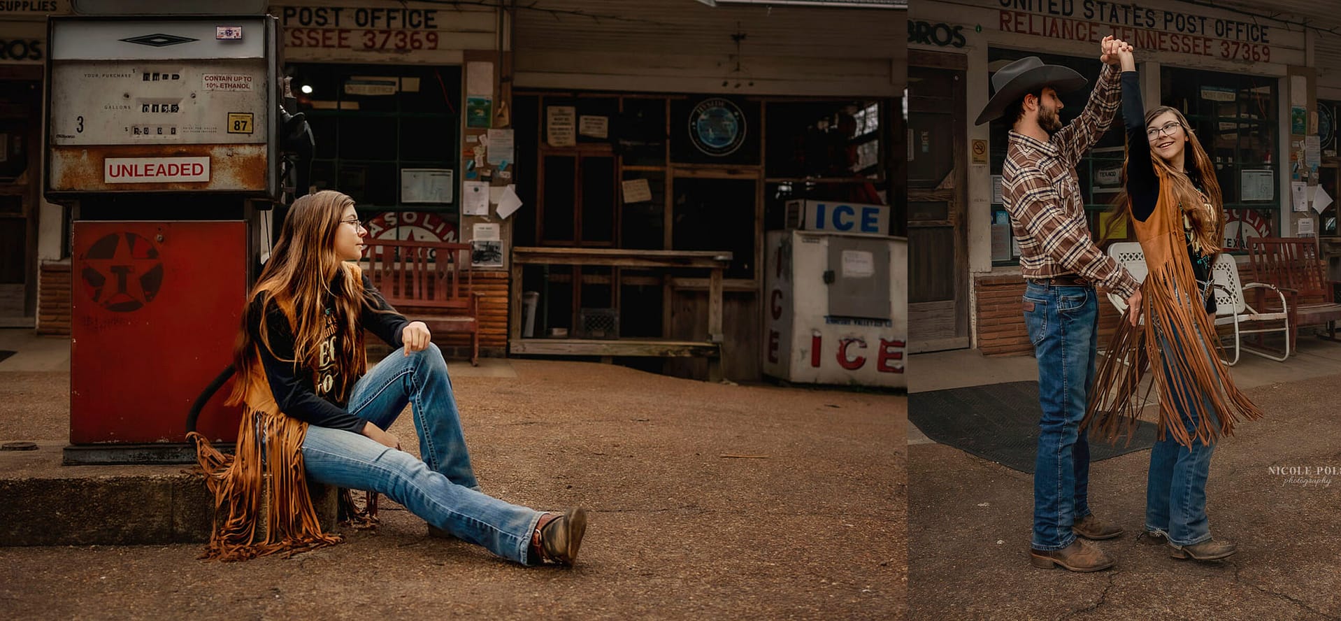 Vintage Gas Station Couple Photoshoot